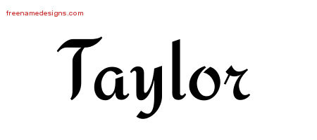 Calligraphic Stylish Name Tattoo Designs Taylor Free Graphic