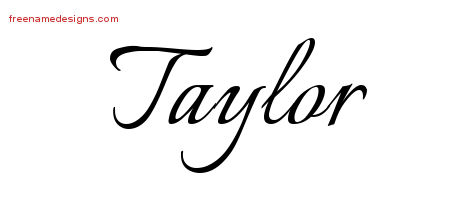 Calligraphic Name Tattoo Designs Taylor Free Graphic