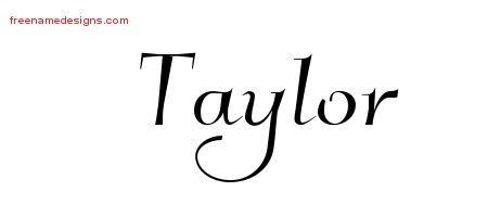 Elegant Name Tattoo Designs Taylor Free Graphic