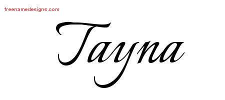 Calligraphic Name Tattoo Designs Tayna Download Free