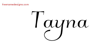Elegant Name Tattoo Designs Tayna Free Graphic