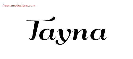 Art Deco Name Tattoo Designs Tayna Printable