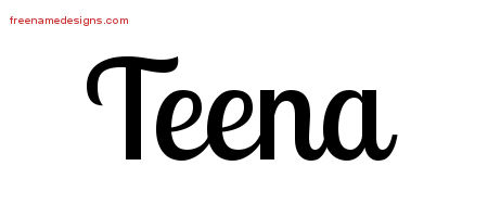 Handwritten Name Tattoo Designs Teena Free Download