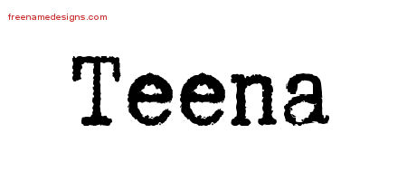 Typewriter Name Tattoo Designs Teena Free Download