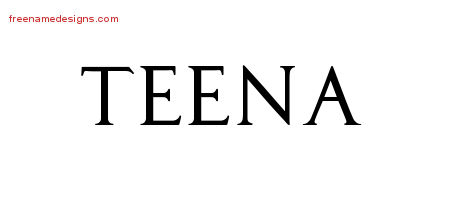 Regal Victorian Name Tattoo Designs Teena Graphic Download