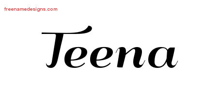 Art Deco Name Tattoo Designs Teena Printable