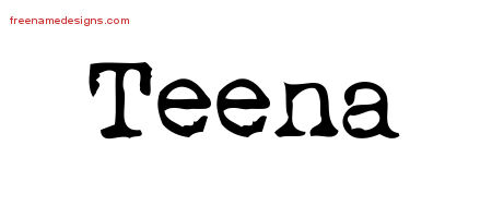 Vintage Writer Name Tattoo Designs Teena Free Lettering