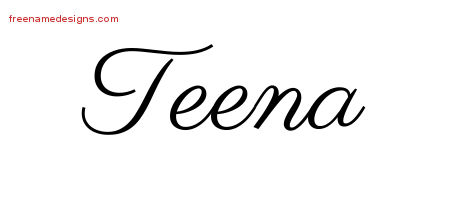 Classic Name Tattoo Designs Teena Graphic Download