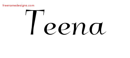 Elegant Name Tattoo Designs Teena Free Graphic