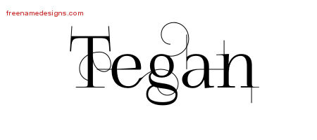 Decorated Name Tattoo Designs Tegan Free