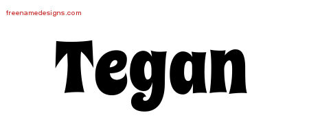 Groovy Name Tattoo Designs Tegan Free Lettering