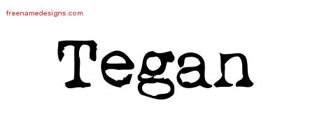Vintage Writer Name Tattoo Designs Tegan Free Lettering