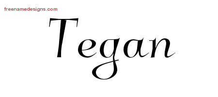 Elegant Name Tattoo Designs Tegan Free Graphic