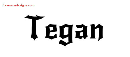 Gothic Name Tattoo Designs Tegan Free Graphic