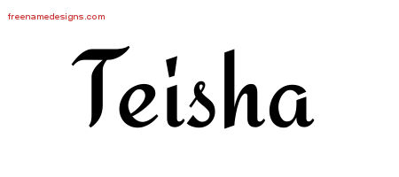 Calligraphic Stylish Name Tattoo Designs Teisha Download Free