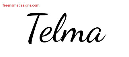 Lively Script Name Tattoo Designs Telma Free Printout
