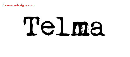 Vintage Writer Name Tattoo Designs Telma Free Lettering