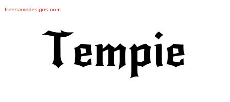 Gothic Name Tattoo Designs Tempie Free Graphic