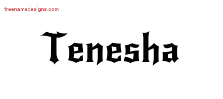 Gothic Name Tattoo Designs Tenesha Free Graphic