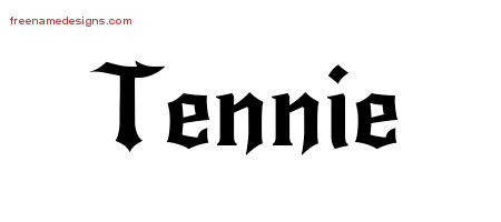 Gothic Name Tattoo Designs Tennie Free Graphic