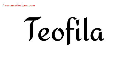 Calligraphic Stylish Name Tattoo Designs Teofila Download Free