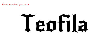Gothic Name Tattoo Designs Teofila Free Graphic