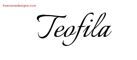 Calligraphic Name Tattoo Designs Teofila Download Free