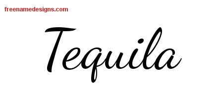 Lively Script Name Tattoo Designs Tequila Free Printout