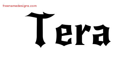 Gothic Name Tattoo Designs Tera Free Graphic