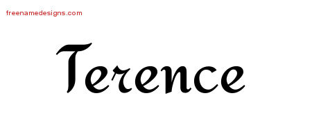 Calligraphic Stylish Name Tattoo Designs Terence Free Graphic
