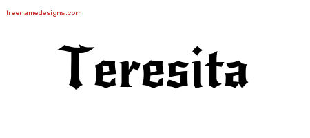 Gothic Name Tattoo Designs Teresita Free Graphic