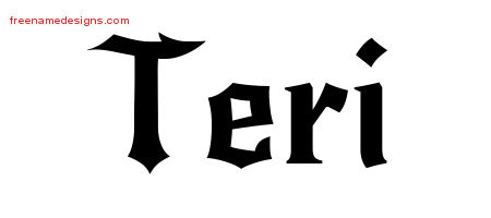 Gothic Name Tattoo Designs Teri Free Graphic