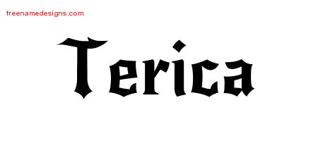 Gothic Name Tattoo Designs Terica Free Graphic