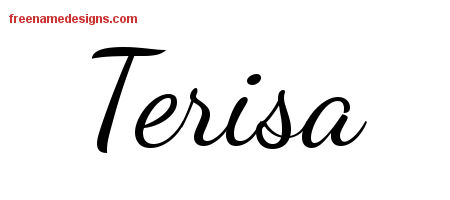 Lively Script Name Tattoo Designs Terisa Free Printout