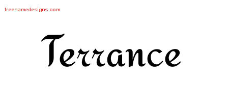 Calligraphic Stylish Name Tattoo Designs Terrance Free Graphic