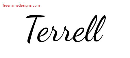 Lively Script Name Tattoo Designs Terrell Free Printout