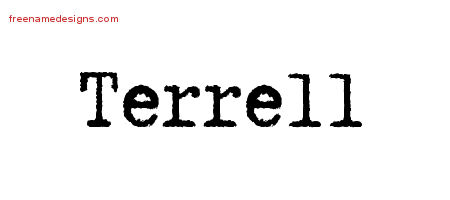 Typewriter Name Tattoo Designs Terrell Free Printout