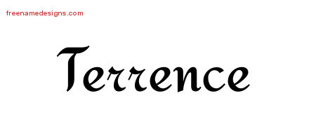 Calligraphic Stylish Name Tattoo Designs Terrence Free Graphic