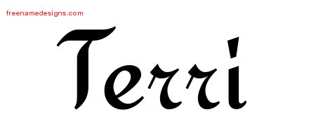 Calligraphic Stylish Name Tattoo Designs Terri Download Free