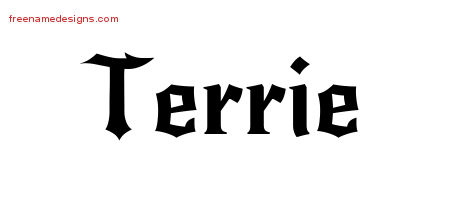Gothic Name Tattoo Designs Terrie Free Graphic