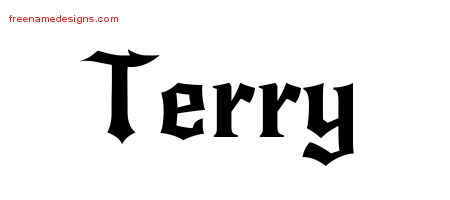 Gothic Name Tattoo Designs Terry Free Graphic