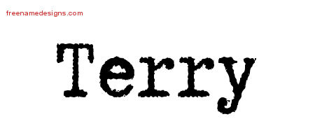 Typewriter Name Tattoo Designs Terry Free Printout