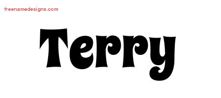 Groovy Name Tattoo Designs Terry Free Lettering