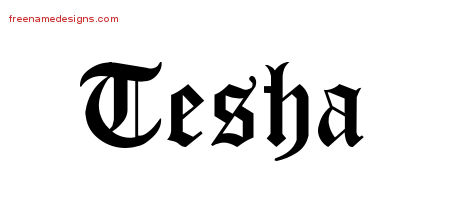 Blackletter Name Tattoo Designs Tesha Graphic Download