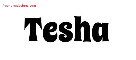Groovy Name Tattoo Designs Tesha Free Lettering