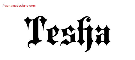 Old English Name Tattoo Designs Tesha Free