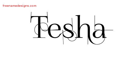 Decorated Name Tattoo Designs Tesha Free