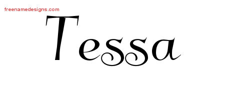 Elegant Name Tattoo Designs Tessa Free Graphic