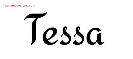 Calligraphic Stylish Name Tattoo Designs Tessa Download Free