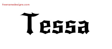 Gothic Name Tattoo Designs Tessa Free Graphic